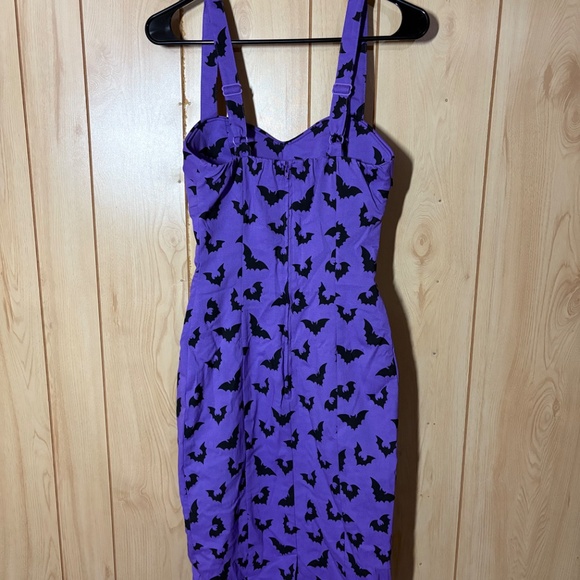 Vixen by Micheline Pitt - Purple Bats Maneater wiggle dress - NWT - Picture 4 of 6